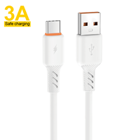 Kabel Micro USB ASPOR AC-57 Silikon Lembut 3A Pengisian Cepat & Sinkronisasi Data, Kabel Fleksibel Tahan Lama 1M untuk Ponsel