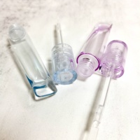 Tube de brillant à lèvres transparent coloré vide, contenant en plastique pour gloss, emballage cosmétique en PETG pour huile à lèvres avec bouchon à vis