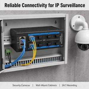 Switch Gigabit industriel simple et géré, 8 ports SFP, 2 ports RJ45, Ethernet fibre, boîtier métallique pour rail DIN - Product Image 6