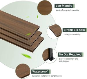 Recinzione da <span class=keywords><strong>Giardino</strong></span> Moderna in WPC, Impermeabile e Anti-Insetti, Facile da Installare, <span class=keywords><strong>Set</strong></span> 1,8x1,8 Metri per Privacy del Patio, Comodamente Assemblabile - Product Image 4