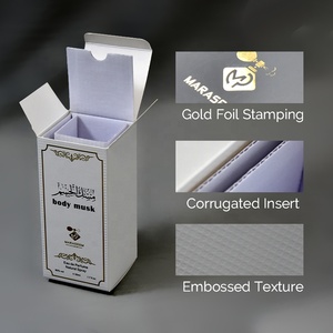 Scatola di Imballaggio in Cartone Personalizzata FSC di Lusso con Stampa in Lamina d'Oro e Texture in Rilievo per Profumi, Oli Essenziali e Cosmetici da 50ml - Product Image 2