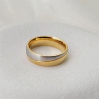 Bague populaire pour femmes et hommes, en or 18 carats et acier inoxydable coloré, avec zircon et diamant, bague tendance pour couple