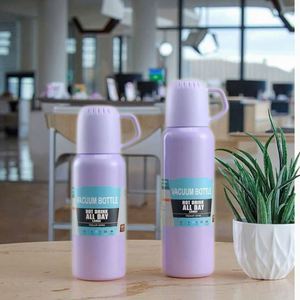 Termo Clásico de Acero Inoxidable con Tres Tapas, Botella de Agua Portátil para Viaje con Pajita, Aislamiento Térmico de 6-12 Horas, Gran Capacidad - Product Image 5