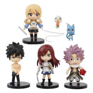 6 pièces/ensemble Q Style Mini Anime jouet fée éthérique Natsu <span class=keywords><strong>Dragneel</strong></span> modèle ornement PVC figurine - Product Image 1
