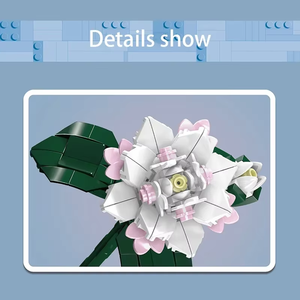 Camellia hoa Thế Giới ABS Xây dựng đồ chơi khối thiết lập hoa trắng mô hình cho bé trai 2 4 năm <span class=keywords><strong>DIY</strong></span> lắp ráp các tính năng điều kiện mới - Product Image 3