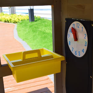 Casa de juegos resistente para exteriores con componentes de plástico, ventanas móviles, banco y ventana de techo - Para el patio trasero de los niños, para juegos imaginativos - Product Image 2