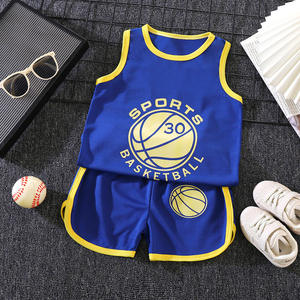 Ensemble de vêtements pour garçons d'été, t-shirt sans manches et short en deux pièces, vêtements pour garçons respirants, costume de <span class=keywords><strong>basket</strong></span>-ball - Product Image 3
