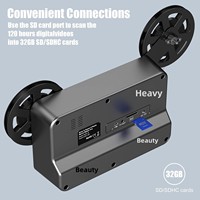 Convertidor Digital de Películas Super 8, Escáner Digitalizador con Sensor CMOS, Interfaz USB, Pantalla de 2.4 Pulgadas, Convierte Bobinas de 3-9 Pulgadas, Archivos MP4 de 1080P, 32 GB