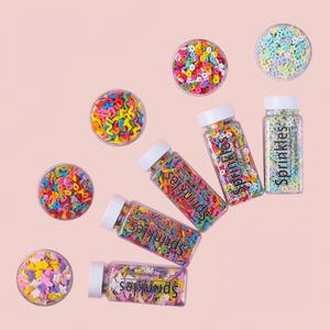 Nuevo <span class=keywords><strong>Confeti</strong></span> Comestible de Grado Alimenticio, Mezcla de Chispas Sin Nueces, Corazones Huecos de un Solo Color en Bolsa, Decoraciones para Pasteles y Repostería - Product Image 1