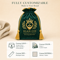 Sac de rangement pour tarot en velours haut de gamme avec doublure en satin, cordon de serrage et pompon, logo personnalisé imprimé, pochette d'emballage pour bonbons de Noël