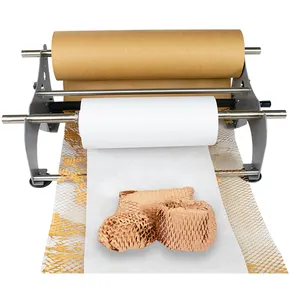 Low Cost Customizable Cushion Kraft Wrapping Paper Packaging Protective Forming Honeycomb Wrap Dispenser