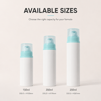 Flacon pompe sans air PP 150ml 200ml 250ml Couleurs personnalisées rose turquoise blanc pour lotion, crème solaire, gel capillaire OEM