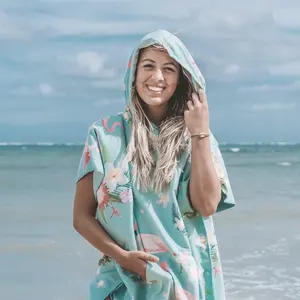 Poncho à capuche en microfibre à séchage rapide pour adulte, serviette de surf, serviette à langer, poncho pour hommes