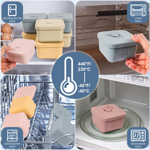 Boîte de conservation alimentaire en silicone de qualité alimentaire, norme américaine, boîte de fraîcheur pour réfrigérateur, récipient hermétique pour la préparation des repas - Product Image 4