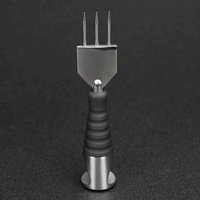 Nuobaichen Pique-glace de bar en acier inoxydable de luxe, personnalisé, écologique, réutilisable, avec poignée antidérapante en colle noire, facile à utiliser