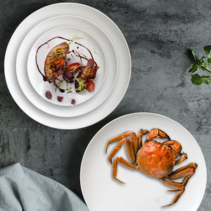 Venta al por mayor 2024 de porcelana blanca personalizada de cerámica para restaurante platos de <span class=keywords><strong>desierto</strong></span> forma redonda turca <span class=keywords><strong>China</strong></span> técnica de grabado uso alimentario - Product Image 3