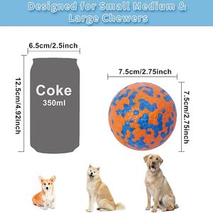 2 confezioni di palline da Tennis per cani indistruttibili per masticatori aggressivi, giocattoli interattivi per animali domestici, pastorizia e pallina per cani allegri, resistente e rimbalzante - Product Image 2