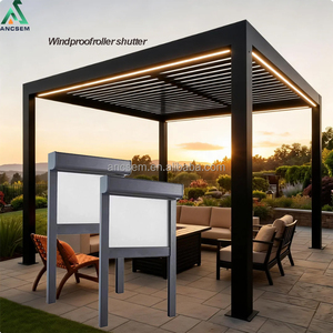 ANCSEM – Volet roulant manuel ou motorisé à fermeture éclair pour extérieur, écran latéral de pergola en tissu – Meilleures ventes - Product Image 3