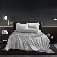 Ensemble de draps de lit en satin de soie congelé super doux et léger de qualité supérieure avec 2 taies d'oreiller