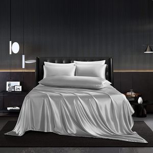 Ensemble <span class=keywords><strong>de</strong></span> draps <span class=keywords><strong>de</strong></span> lit en satin <span class=keywords><strong>de</strong></span> soie congelé super doux et léger <span class=keywords><strong>de</strong></span> qualité supérieure avec 2 taies d'oreiller - Product Image 2
