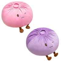 Lot de 2 oreillers en peluche Bao Bun mignons, jouets en peluche en forme de boulette vapeur avec jambes et visage clignotant, vente en gros pour cadeaux d'enfants et boutiques