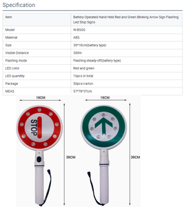 Panneau de signalisation LED clignotant haute réflectivité Stop/Go, signalisation manuelle Stop, panneau lumineux - Product Image 2