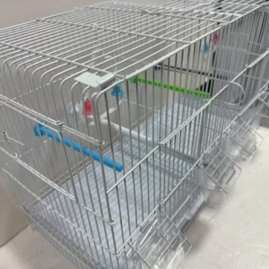 Grand espace Double compartiment respirant Push-pull oiseaux Cage en métal facile à transporter à l'extérieur Moineau perroquet Cage petite maison pour animaux de compagnie - Product Image 6