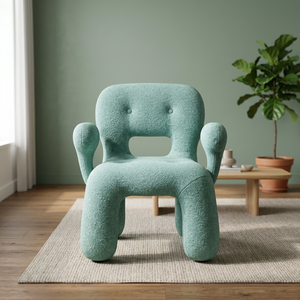Modern Tufted Fabric Soft Living Room Chair Contemporary Style Leisure Chair Foam Filling Home Furniture - Product Image 1