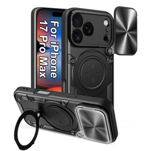 Fundas para Teléfono Móvil para iPhone 17 16 15 14 13 Pro Max 11 Plus, con Soporte, Ventana Deslizante, Protector de Lente de Cámara, Funda Resistente - Product Image 1