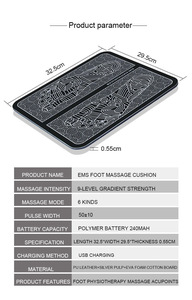 Cojín Masajeador de Pies EMS de 9 Niveles de Intensidad con 6 Tipos de Puntos de Acupuntura, Carga USB y Batería de 240mAh - Product Image 4