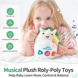 Jouets en peluche dinosaures à bascule pour bébés avec musique et lumière, 4 styles, jouet apaisant pour le sommeil des bébés, animal en peluche sensoriel pour enfants - Product Image 3
