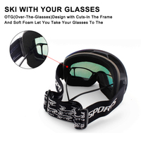Lunettes de motoneige sphériques en miroir anti-buée UV 400 pour hommes, lunettes de ski à double lentille pour sports de neige d'hiver