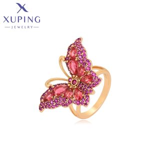 X000705807 Bijoux xuping Vente chaude <span class=keywords><strong>Bague</strong></span> de luxe à motif papillon <span class=keywords><strong>Or</strong></span> <span class=keywords><strong>18</strong></span> <span class=keywords><strong>carats</strong></span> Élégante Délicate Vintage <span class=keywords><strong>Bague</strong></span> fine pour femmes - Product Image 1