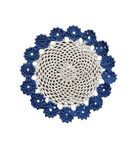 Posavasos Redondo <span class=keywords><strong>de</strong></span> Encaje <span class=keywords><strong>de</strong></span> Algodón Hecho a Mano en Dos Tonos, Mantel Individual <span class=keywords><strong>de</strong></span> Encaje, Salvamanteles <span class=keywords><strong>de</strong></span> Ganchillo, Portavasos - Product Image 2