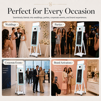 Machine de photomaton commerciale pliable avec écran tactile de 40 pouces pour location d'événements, mariages et fêtes