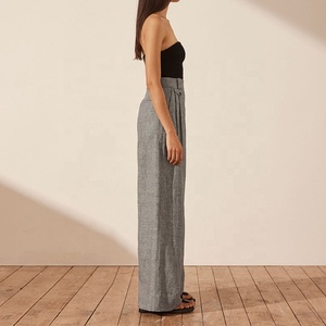 <span class=keywords><strong>Pantaloni</strong></span> in <span class=keywords><strong>Lino</strong></span> di Alta Qualità per <span class=keywords><strong>Donna</strong></span>, Nuovo Stile, Traspiranti, <span class=keywords><strong>100</strong></span>% <span class=keywords><strong>Lino</strong></span> e Cotone, Vita Alta, <span class=keywords><strong>Pantaloni</strong></span> da Completo - Product Image 3