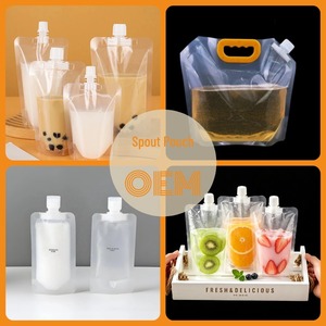 Sacs souples personnalisés de 1L, 3L, 5L de qualité alimentaire avec poignée, fond extensible et bec verseur pour eau et céréales - Product Image 2