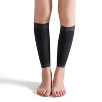 Chaussettes de compression unisexes en tricot solide avec logo personnalisé, 15-20 mmHg, pour les sports de plein air quotidiens, avec bord antidérapant