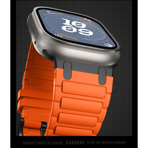 Pulsera de silicona suave de diseño de lujo, correa de reloj inteligente, hebilla de Metal para la serie IWatch, pulsera ultraimpermeable de 42/44/45/49mm - Product Image 6