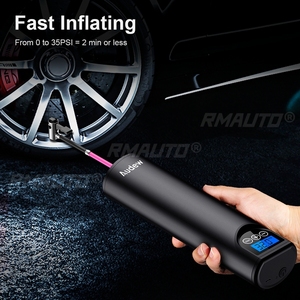Compresor de Aire Portátil Inalámbrico USB Audew de 12V y 150PSI con Pantalla LCD, Bomba Inflable Manual para Autos, Bicicletas, Neumáticos, Balones y Anillos de Natación - Product Image 2