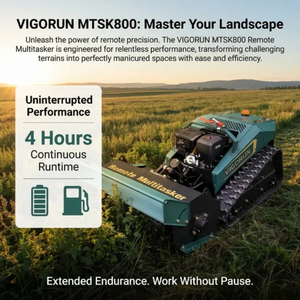 Tondeuse à pente télécommandée Vigorun Tech MTSK800, portée <span class=keywords><strong>de</strong></span> contrôle <span class=keywords><strong>de</strong></span> 200 m, moteur servo, équipement <span class=keywords><strong>de</strong></span> jardin hybride essence-électrique - Product Image 1