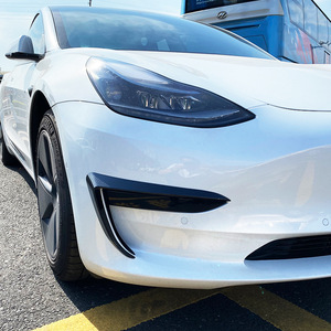 Tesla Model 3 Front Bumper Wind Blade Car Decal Piano Black Gloss Carbon Fiber Texture Exterior Modification - Product Image 2