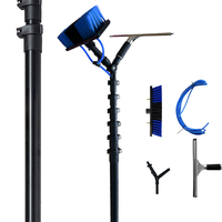 Qiyun outils de nettoyage télescopiques en métal fenêtre panneau solaire brosse de nettoyage avec extension de grattoir équipement de poteau alimenté en eau en aluminium