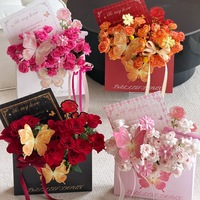 Aierflorist Coffret Cadeau 4 pièces Saint-Valentin Nouveau Style Boîte Lettre d'Amour Bouquet de Roses Papillons 3D