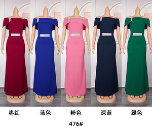 L-3XL nouvelle <span class=keywords><strong>robe</strong></span> de mariée de <span class=keywords><strong>demoiselle</strong></span> <span class=keywords><strong>d</strong></span>'<span class=keywords><strong>honneur</strong></span> femmes africaines grande <span class=keywords><strong>robe</strong></span> longue sexy à une épaule - Product Image 5