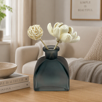 Bouteille diffuseur de parfum en verre 100 ml avec bouchon en liège, dégradé givré, fond carré, vide, pour parfum d'ambiance personnalisé