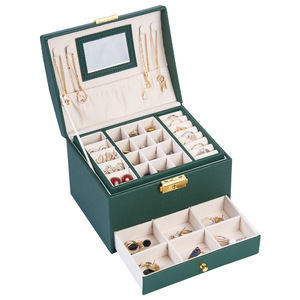 Organisateur de bijoux vintage anti-poussière multicouche avec serrure - Product Image 1