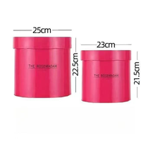 Taille personnalisée nouveau style forme ronde 2 pièces fleur décoration boîte miroir lumineux bouquet de fleurs rose fleur emballage boîte