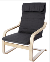 Fauteuil individuel moderne et minimaliste en bois massif, confortable et robuste, pour salon