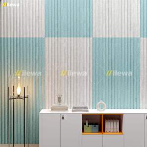 3D อะคูสติกไฟเบอร์โพลีเอสเตอร์แบบคลื่นยืดหยุ่นที่ทันสมัยดูดซับเสียงในอวกาศสำหรับสัตว์เลี้ยง NRC 0.9เกรดทนไฟผ้าสักหลาด B1อะคูสติก - Product Image 1